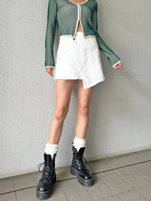 ラップデニムミニスカート