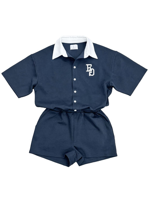 ラガーシャツ半袖オールインワン