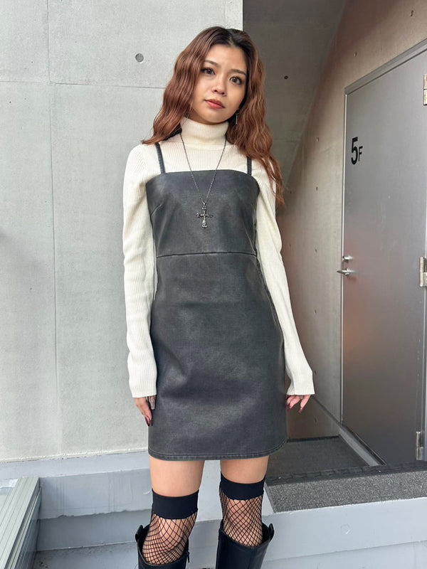 ヴィンテージレザーキャミワンピース