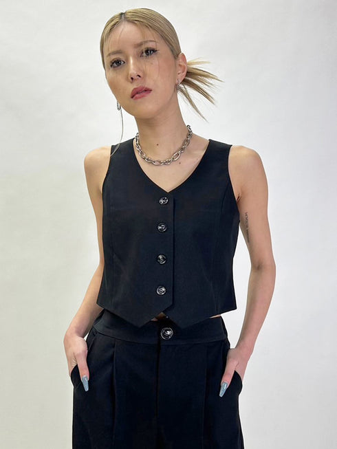 スリーブレスジャケットベスト