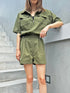 フロントZIPシャツオールインワン