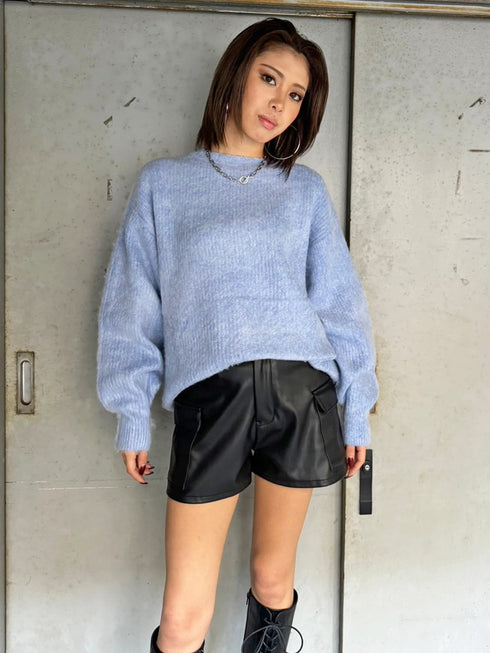 ロングシャギービッグニットトップス