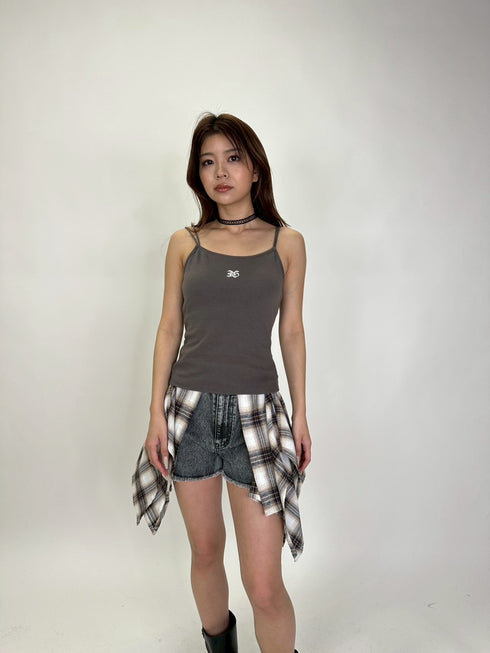 ロゴ刺繍キャミトップ