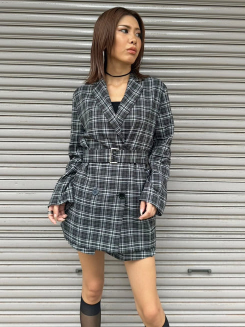 ワイドベルト付ダブルジャケット