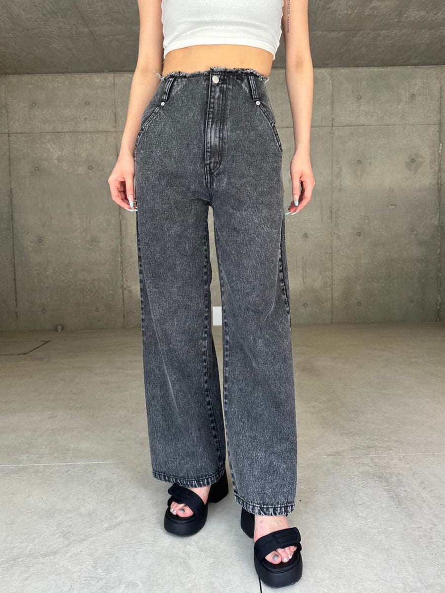 カットオフハイウエストワイドパンツ | STYLEMIXER | カットオフハイウエストワイドパンツ (パンツ