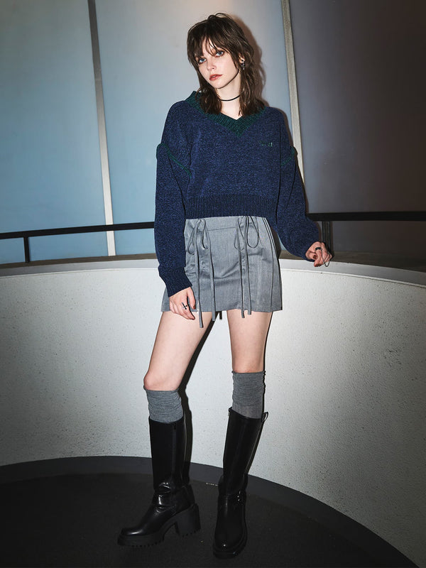 リボンプリーツミニスカート