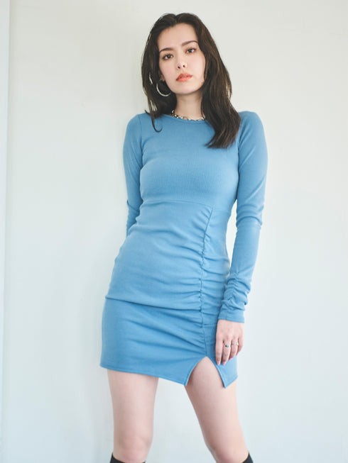 ギャザーリブミニワンピース