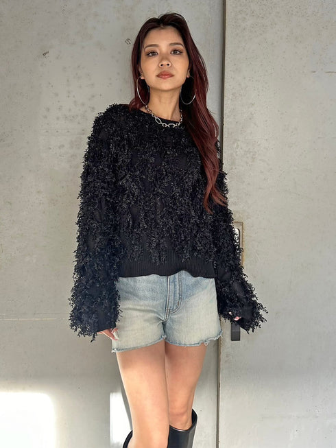 フラッグヤーンニットトップス