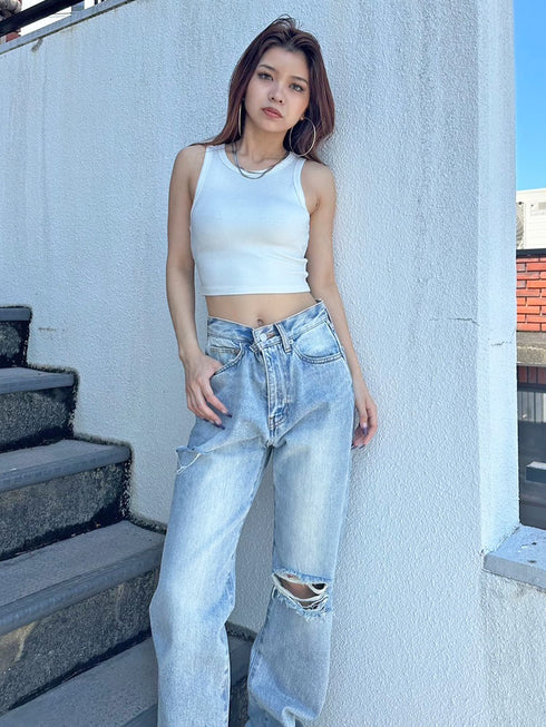 シャイニーショートタンクトップス