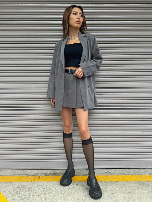 ワイドベルト付ダブルジャケット