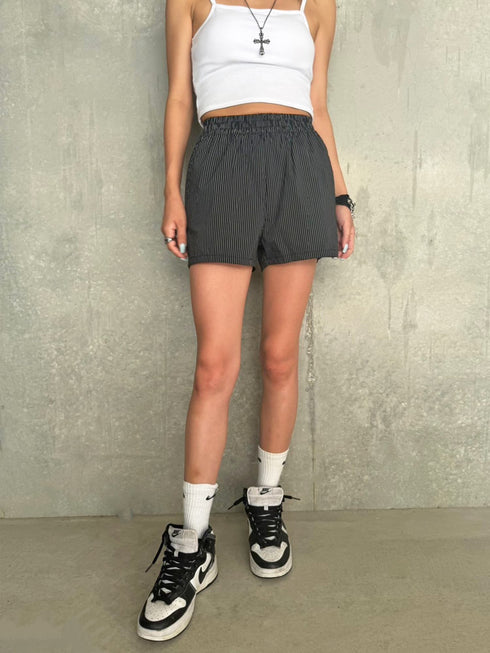 ウエストゴムストライプショートパンツ