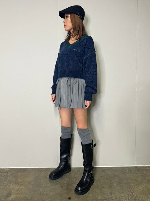 リボンプリーツミニスカート