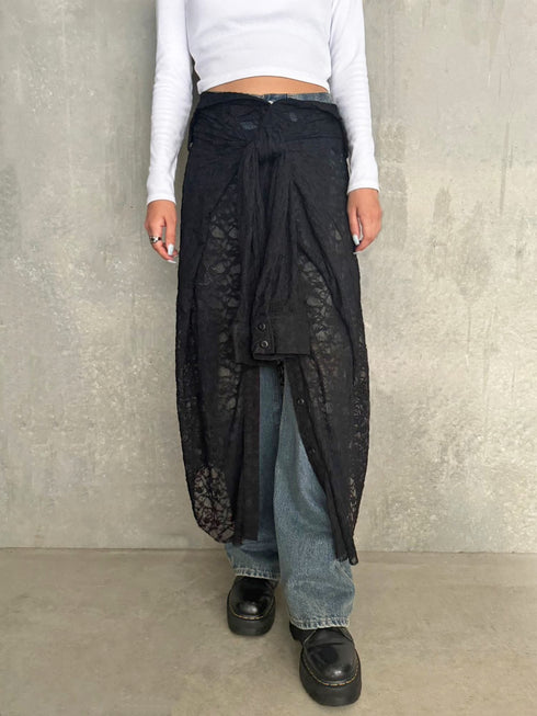 レースシャツライクロングスカート