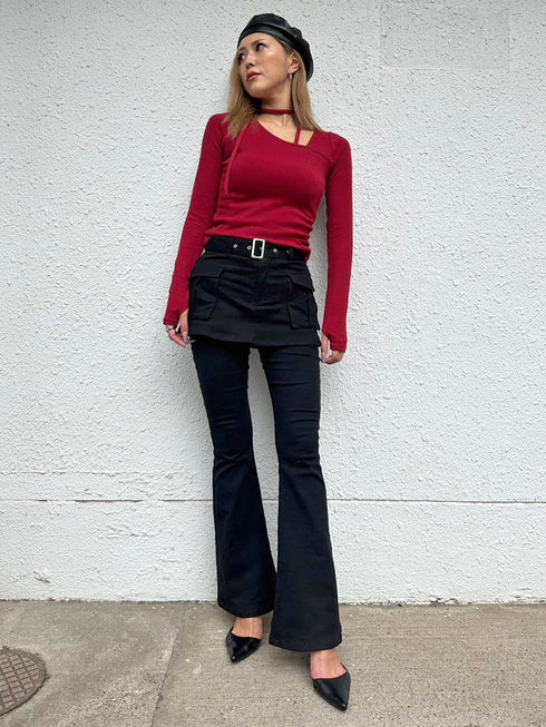 スカートドッキングフレアパンツ