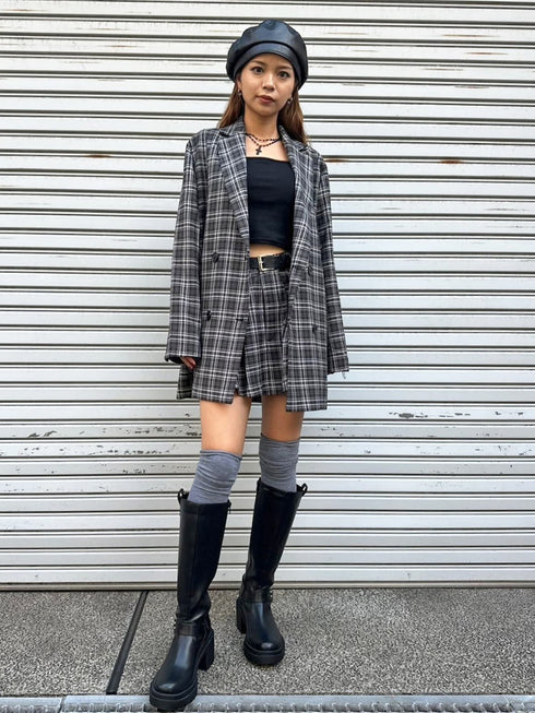 ワイドベルト付ダブルジャケット