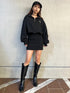 ハーフZIP裏毛ミニワンピース