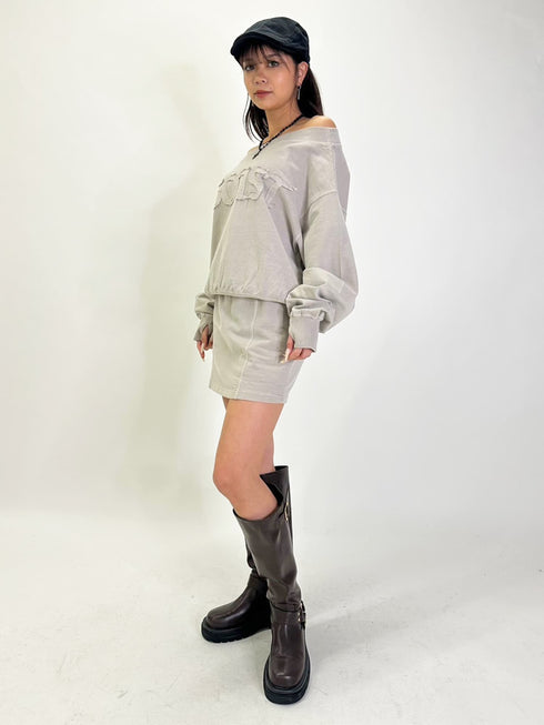 加工裏毛ミニスカート