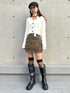 ストール付スクエアネックニットトップス