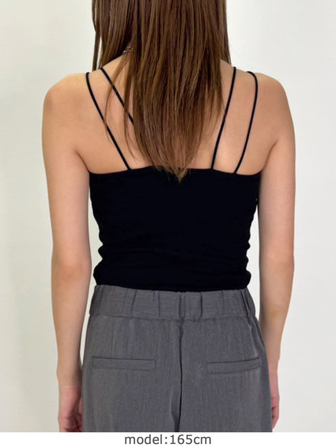 ロゴ刺繍キャミトップ