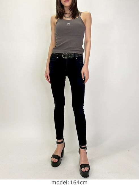 ロゴ刺繍キャミトップ