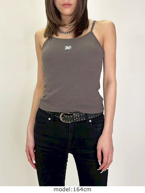 ロゴ刺繍キャミトップ