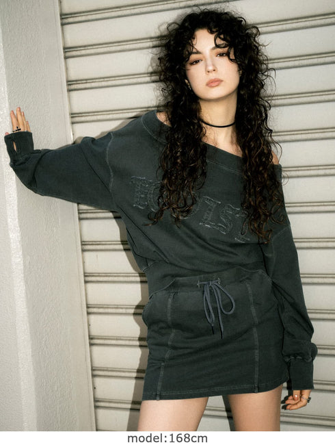 加工裏毛ミニスカート