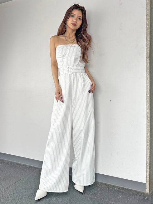 コルセットワイドパンツオールインワン