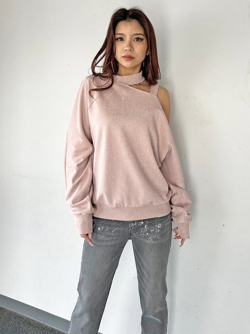 カットアウトスウェットトップス