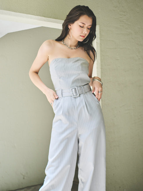 コルセットワイドパンツオールインワン