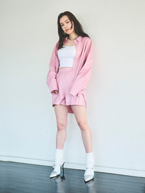 リネンライクシャツセットアップ