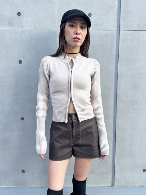 2パターン編地デザインニットTOP