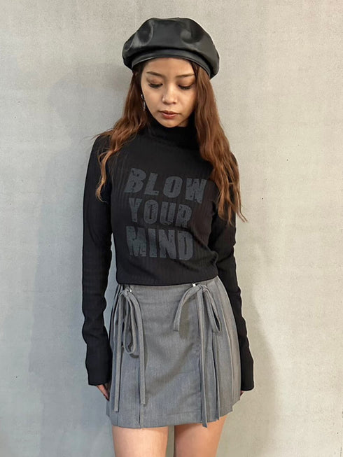 ロゴプリントニットソートップス