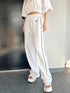 パイピングラインロゴ刺繍ワイドパンツ