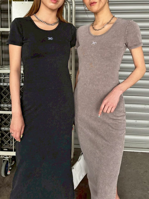 加工タイトロングワンピース