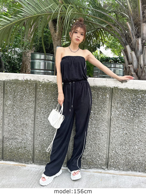 ポケットロゴパイルベアオールインワン