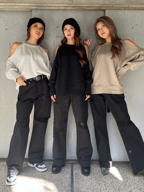 EG Blackツイルワイドパンツ