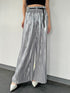 シャイニープリーツワイドパンツ