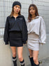 ハーフZIP裏毛ミニワンピース