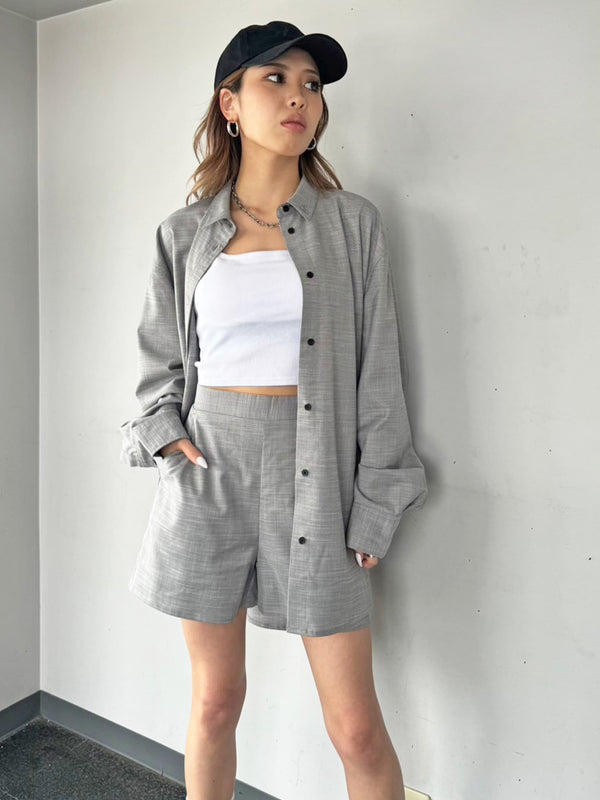 リネンライクシャツセットアップ