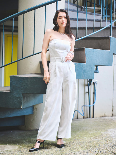 コルセットワイドパンツオールインワン