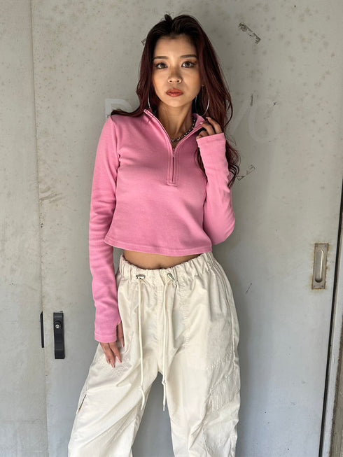 プチタートルハーフジップトップ