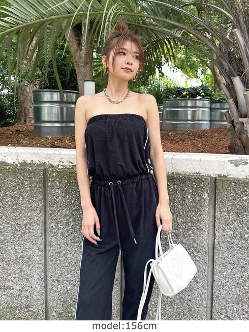 ポケットロゴパイルベアオールインワン