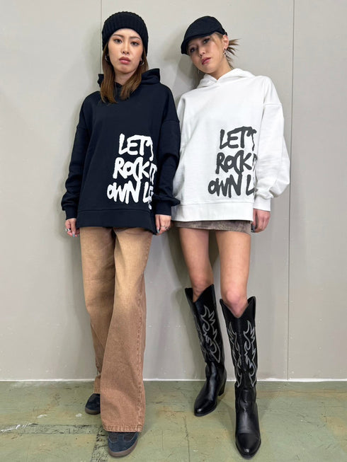 裾ロゴ裏毛トップ