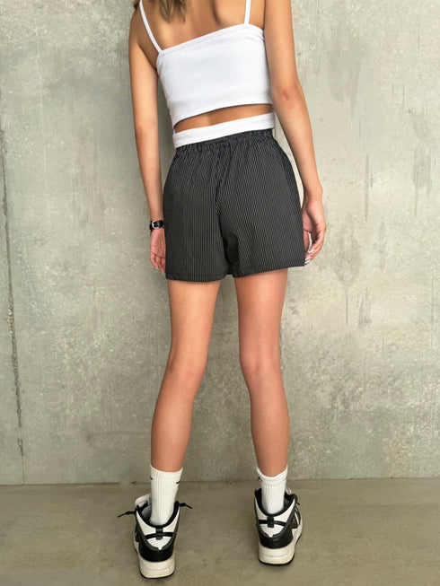 ウエストゴムストライプショートパンツ