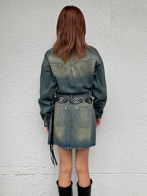 ヴィンテージ加工デニムワンピース