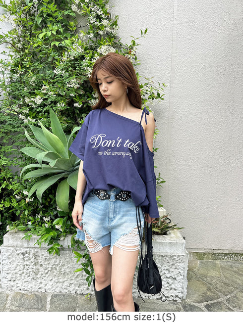 ハイダメージデニムショートパンツ