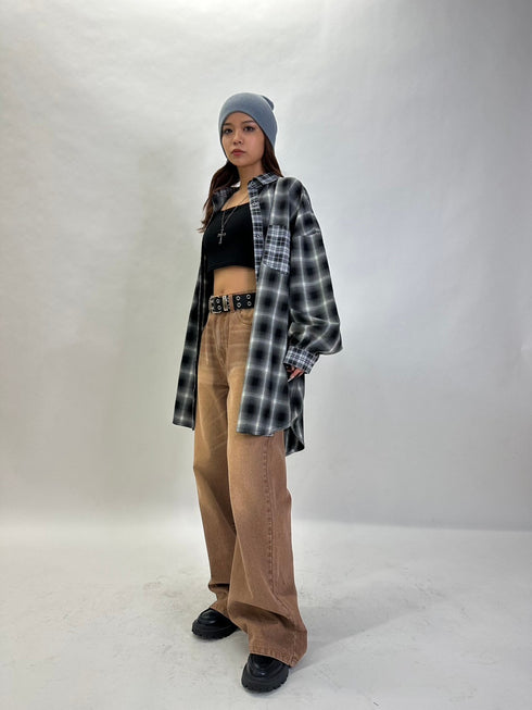 2パターンチェックオーバーシャツ