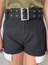 ハトメベルト付ツイルショートパンツ