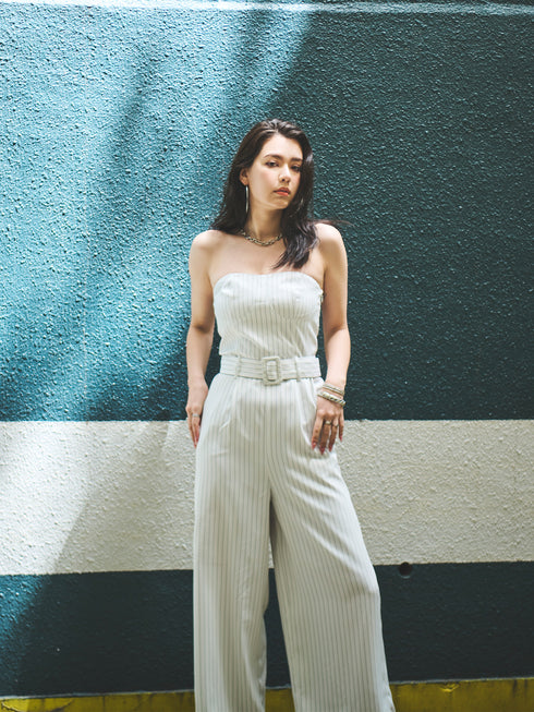 コルセットワイドパンツオールインワン