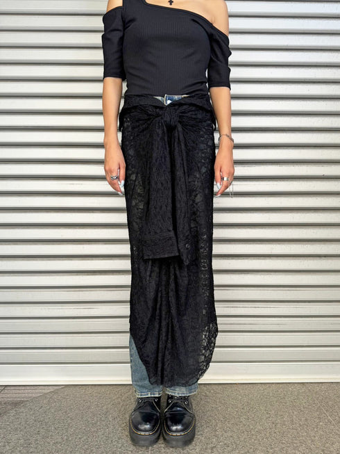 レースシャツライクロングスカート